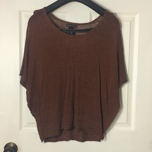 Brown linen top with split sleeve and charming details
